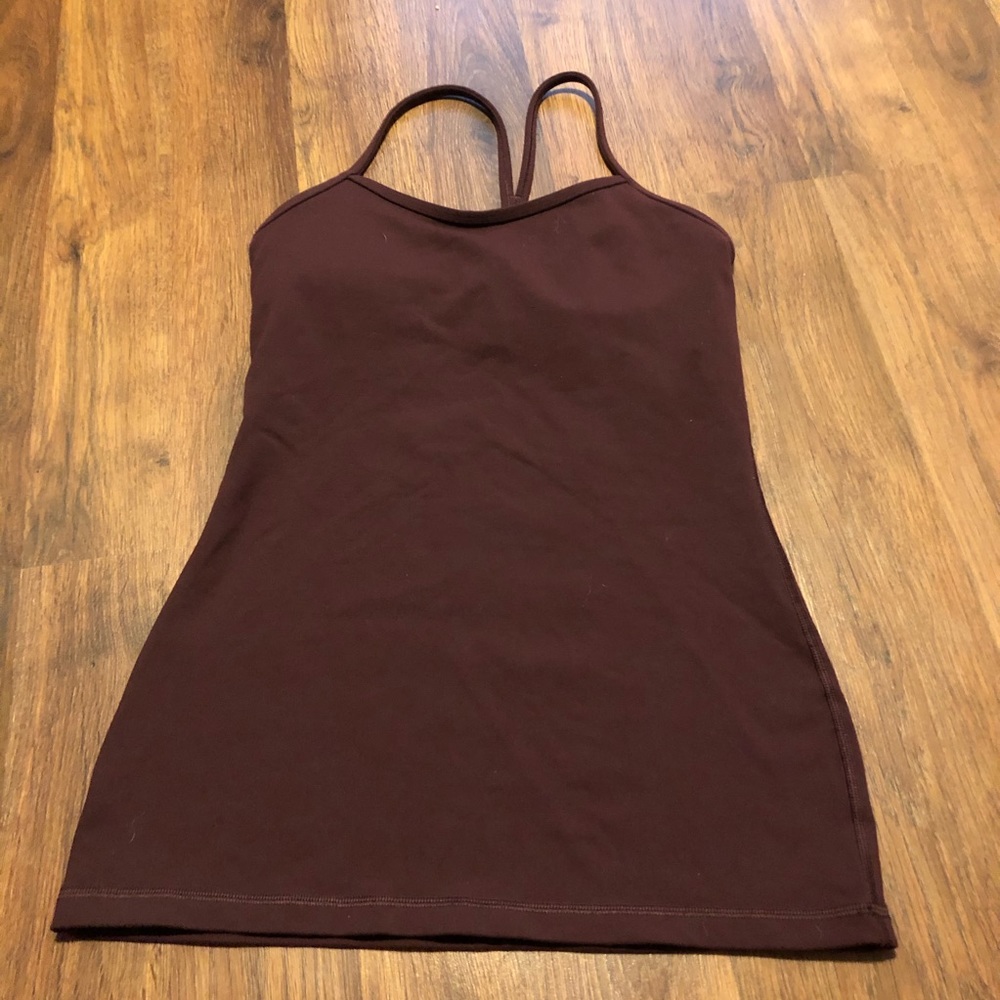 Lululemon Power Y Tank Maroon Worn Once 6 EUC